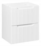 BIAŁA ryflowana szafka pod umywalkę 50 cm NOVA WHITE 82-50-2S z szufladami