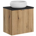 Szafka pod umywalkę 60 cm NOVA OAK 82-60-2D z blatem i umywalką WIKI