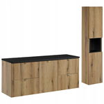 Szafka pod umywalkę z blatem 140 cm NOVA OAK 81-40-1DK ze słupkiem
