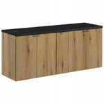 Szafka pod umywalkę 140 cm NOVA OAK DĄB COAST EVOKE z czarnym blatem