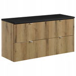 Szafka pod umywalkę 120 cm NOVA OAK DĄB COAST EVOKE z czarnym blatem