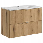 Szafka pod umywalkę 80 cm NOVA OAK 82-80-2S DĄB COAST EVOKE z umywalką