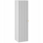 Wysoki słupek łazienkowy ARCOS-08 ryflowany 1-drzwiowy 130 cm Biały Mat