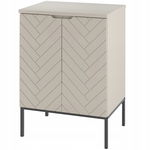 Kaszmirowa ryflowana szafka z blatem 60 cm ASPEN-09-CAS czarne nóżki