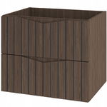 Ryflowana szafka pod umywalkę STELLA-02 DĄB ORZECH + czarne ryfle