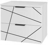 Szafka łazienkowa WOOD z blatem 60 cm z szufladami BIAŁY MAT + czarne paski