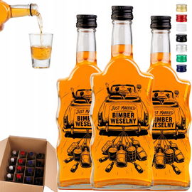 BUTELKI SZKLANE 500ML NA WESELE 0,5L Z NADRUKIEM JUST MARRIED 40x