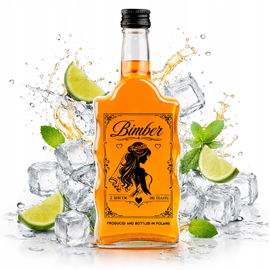 40x BUTELKI FALA 500ML Z NADRUKIEM SITODRUK CZARNY NA ALKOHOL BIMBER