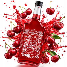 x40 BUTELKI 500ML WIŚNIÓWKA DR BIMBER 0,5L SZKŁO Z BIAŁYM NADRUKIEM