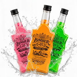 BUTELKA z nadrukiem TRADYCYJNY POLSKI bimber 500ml + ZAKRĘTKA 0,5l 30szt