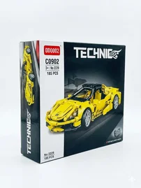 zestaw klocków typu Technic – sportowe auto w kolorze żółtym Idealny dla dzieci