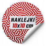 Naklejki foliowe z nadrukiem logo 10x10 cm / okrągłe / 50 szt.