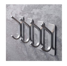 Wieszak metalowy na ręczniki stal szczotkowana przyklejany 4 sztuki