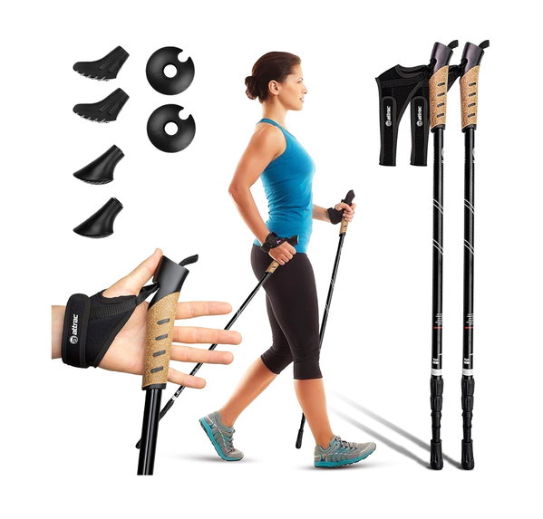 Nordic Walking Classic kijki trekkingowe 69-136 cm aluminiowe + końcówki