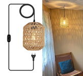 Lampa wisząca w stylu vintage z przełącznikiem ściemniania + żarówka RETRO E27