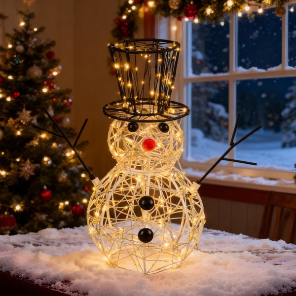 LEDYA Dekoracja świąteczna - bałwanek LED 400 LED ciepła biel 30,5 cm