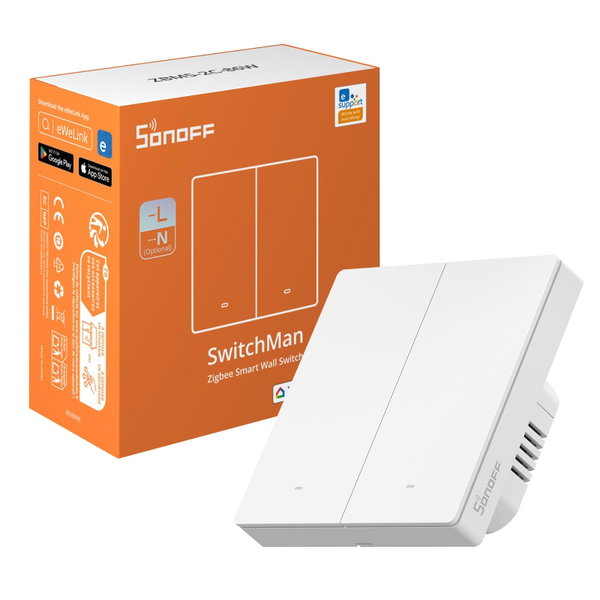 Sonoff ZBM5-2C-86W Inteligentny Przełącznik Ścienny ZigBee 2-Kanałowy