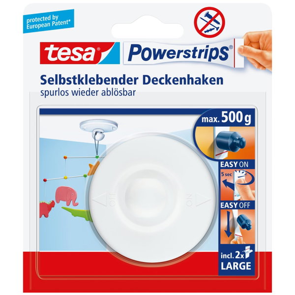Haczyk sufitowy tesa Powerstrips do mocowania na suficie