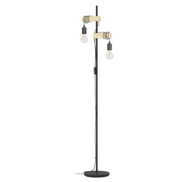 Lampa Podłogowa EGLO Townshend Loft Industrial Vintage Drewno Stal E27 10W