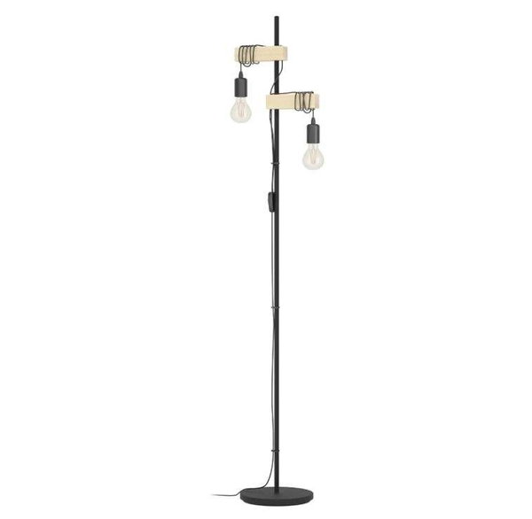 Lampa Podłogowa EGLO Townshend Loft Industrial Vintage Drewno Stal E27 10W