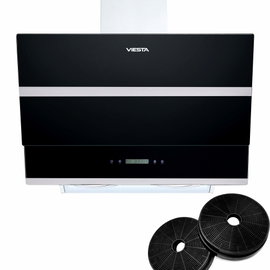 Okap Viesta DH900XE czarne szkło dotyk LED filtr węglowy recykling