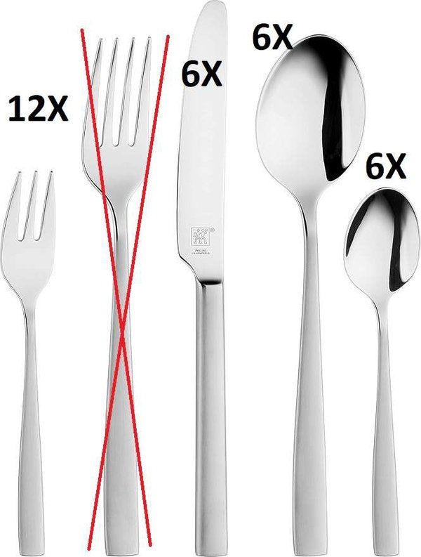 Zestaw sztućców Zwilling 30 elementów 6 Kompletów Srebrne Roseland