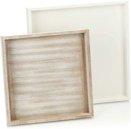 Zestaw 2 tac z drewna do serwowania com-four 30x30 + 25x25