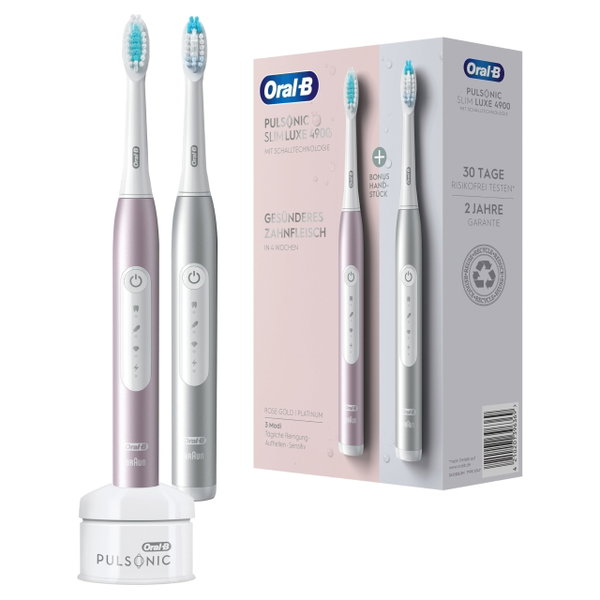 Szczoteczki Soniczne Oral-B Pulsonic SlimLuxe 4900 RoseGold Platinum Dwupak