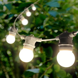 Lampki na łańcuchu Łańcuch świetlny 10m biała IP65 z 10 żarówkami E27 LED