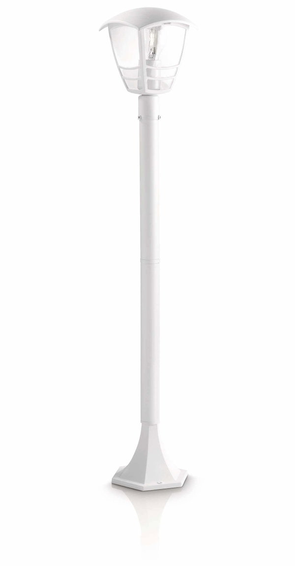 Lampa Ogrodowa Stojąca Słupek Latarnia 100cm E27 IP44 Philips Creek Biała