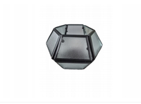 Świecznik czarny z metalu i szkła 11x12,5x7,7 cm