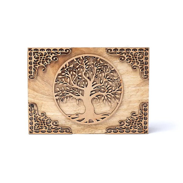 Pudełko na karty Tarota drzewo życia drewno mango 18 x12 cm