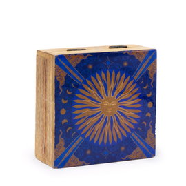 Emaliowane Pudełko -  13,5x13,5x6 cm Słońce