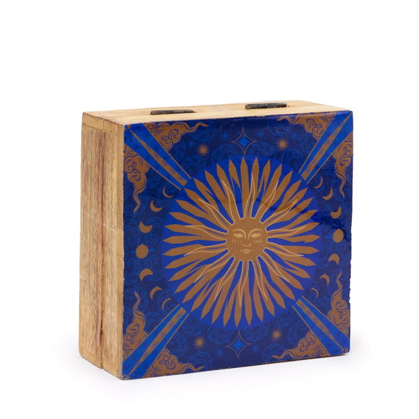 Emaliowane Pudełko -  13,5x13,5x6 cm Słońce