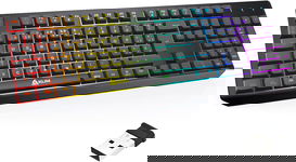 Klawiatura bezprzewodowa gamingowa Klim Chroma RGB dla graczy QWERTY [ES]