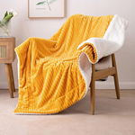 MIULEE Koc polarowy miękki ciepły przytulny 125x150cm pomarańczowy zółty
