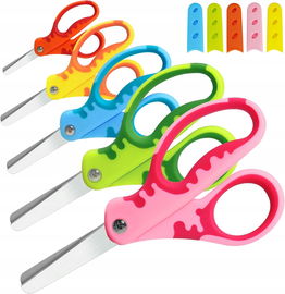 Nożyczki bezpieczne dla dzieci z pokrowcem, miękki uchwyt 13,5 cm | 5szt. |