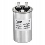 Kondensator silnikowy rozruchowy 15uF/450VAC CBB65 metalowa obudowa 40mm