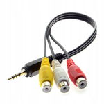 Przejściówka JACK 3,5mm 4P na RCA 3x CHINCH Audio Video Stereo 24cm