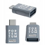 PORTENTUM Przejściówka Adapter USB-C - USB 3.1 10gb/s - LEKKI - 5 gramów