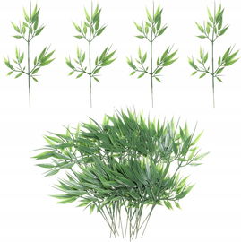 Sztuczne liście bambusa sztuczna roślina gałązka kwiaty do kompozycji 20szt