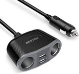 BESTEK ŁADOWARKA SAMOCHODOWA ROZDZIELACZ GNIAZDA ZAPALNICZKI 2xUSB 12V