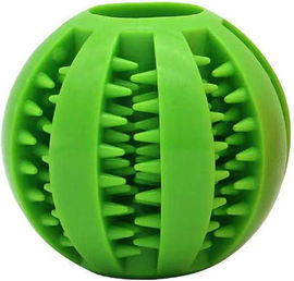 Piłka dla psa czyszcząca zęby gryzak z wypustkami 6 cm zielona
