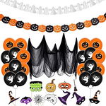Dekoracja na Halloween balony girlandy pajęczyna duszki dynia dynie