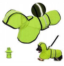 Kurtka płaszcz ubranko przeciwdeszczowa dla psa z kapturem L zielona