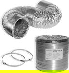 Elastyczny wąż wentylacyjny aluminiowy do wentylacji 2 zaciski srebrny