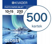 500 SZT! PAPIER FOTO 10x15 DO ZDJĘĆ A6 POŁYSK 230g do drukarki atramentowej
