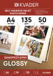 A4 FOTO ETYKIETY SAMOPRZYLEPNE BŁYSK 135g DO DRUKARKI ATRAMENTOWEJ 50szt