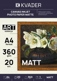 PŁOTNO A4 DO DRUKARKI ATRAMENTOWEJ PAPIER CANVAS MATOWY NATURALNY 360g 20sz