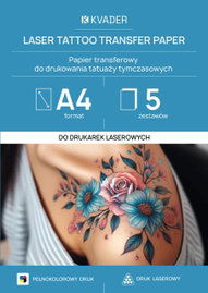 A4 PAPIER FOLIA TRANSFEROWA DO TATUAŻE DO DRUKARKI LASEROWEJ TRWAŁE 5 szt